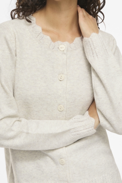 Vila beige dames vest | Close up