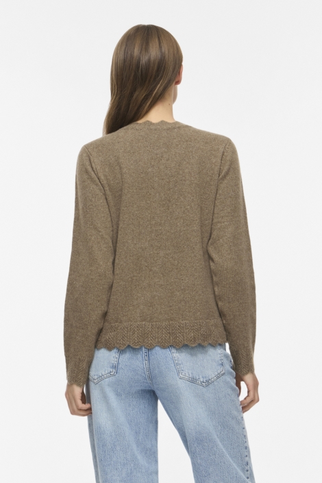 Vila camel dames vest | Model achteraanzicht
