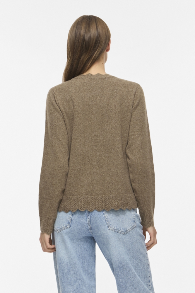 Vila camel dames vest | Model achteraanzicht