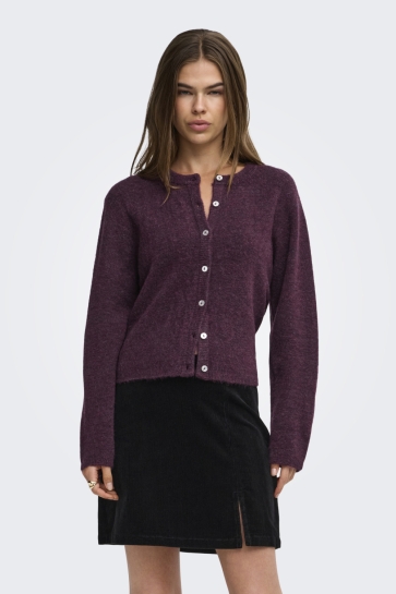 Only onlsimoni l/s o-neck cardigan knt n Bordeaux