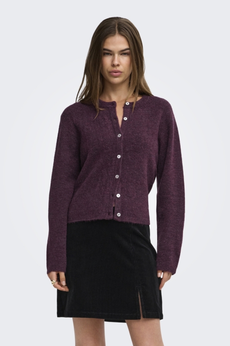 Only bordeaux dames vest | Model vooraanzicht