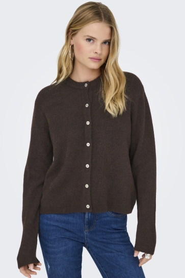 Only onlsimoni l/s o-neck cardigan knt n Bruin