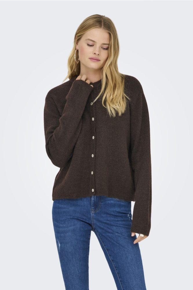Only bruine dames vest | Model vooraanzicht