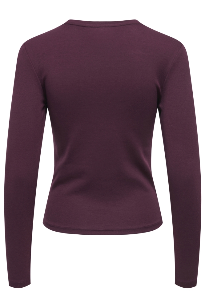 Only bordeaux dames t-shirt | Achteraanzicht