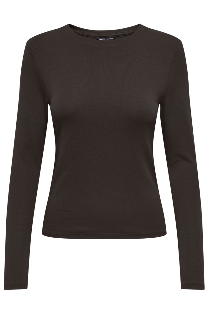 Only bruine dames t-shirt | Vooraanzicht