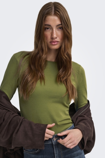 Only onlriley o-neck l/s top jrs noos Groen
