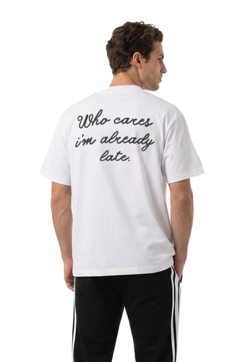 Malelions witte heren t-shirt | Model achteraanzicht