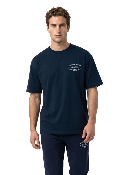 Malelions blauwe heren t-shirt | Model vooraanzicht