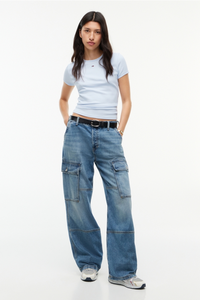 Tommy Jeans blauwe dames t-shirt | Model
