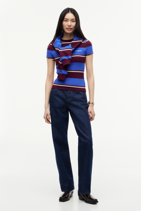 Tommy Jeans blauwe dames t-shirt | Model