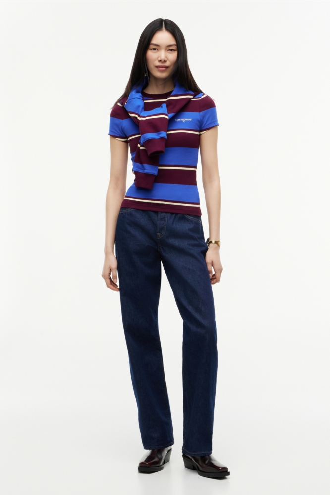 Tommy Jeans blauwe dames t-shirt | Model