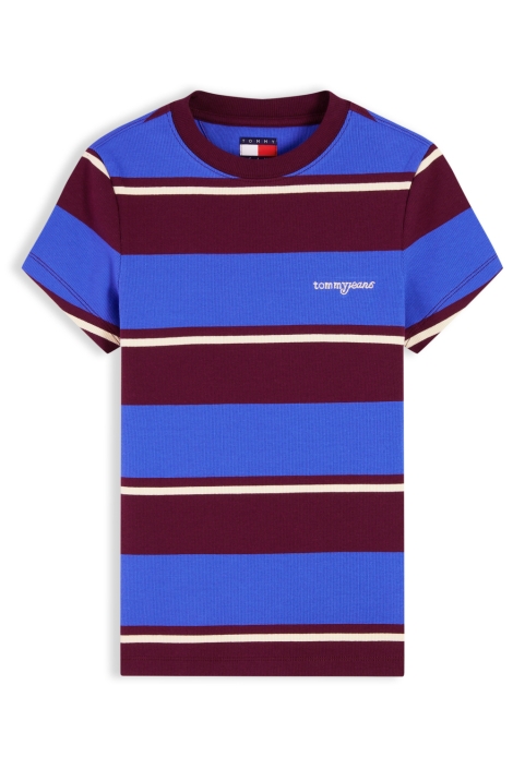 Tommy Jeans blauwe dames t-shirt | Vooraanzicht