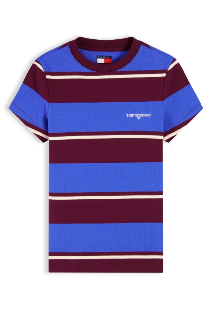 Tommy Jeans blauwe dames t-shirt | Vooraanzicht