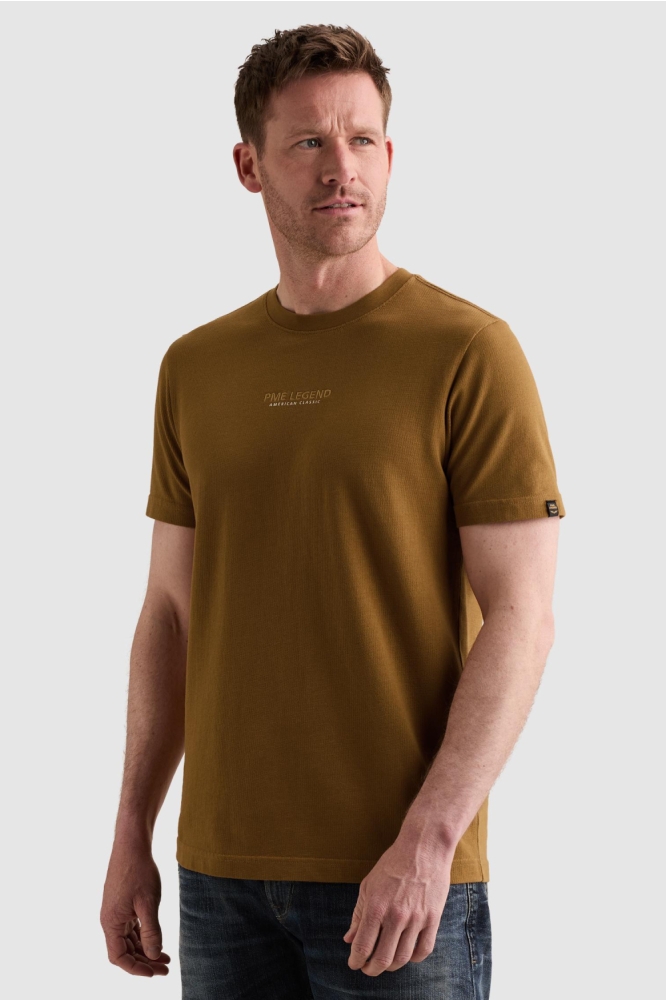 PME legend gele heren t-shirt | Model vooraanzicht