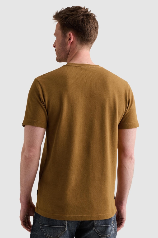 PME legend gele heren t-shirt | Model achteraanzicht