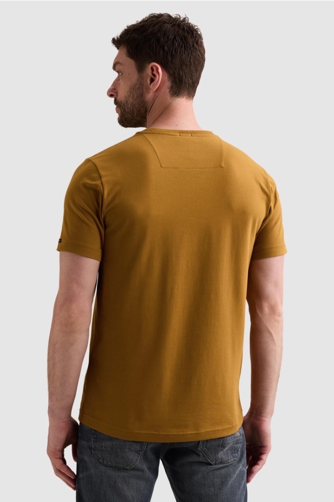 PME legend gele heren t-shirt | Model achteraanzicht