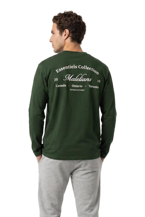 Malelions groene heren t-shirt | Model achteraanzicht