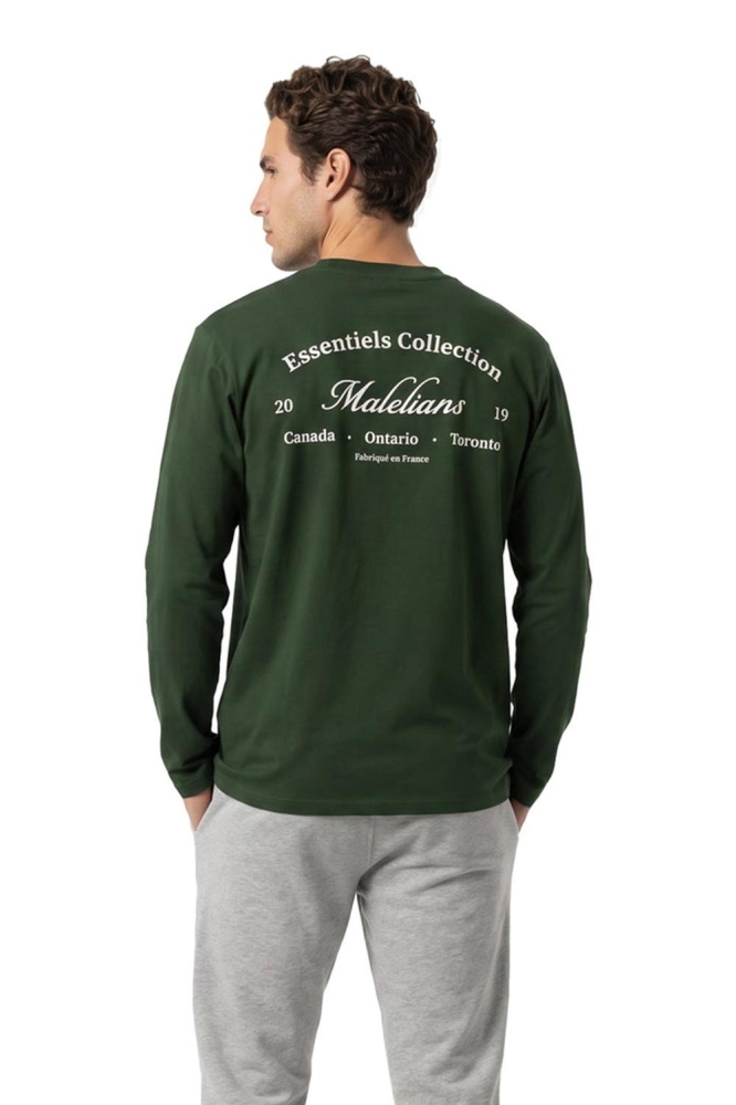 Malelions groene heren t-shirt | Model achteraanzicht