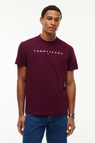 Tommy Jeans T-shirt TJM REG LINEAR LOGO DM0DM20744 V11 CALYPSO BERRY