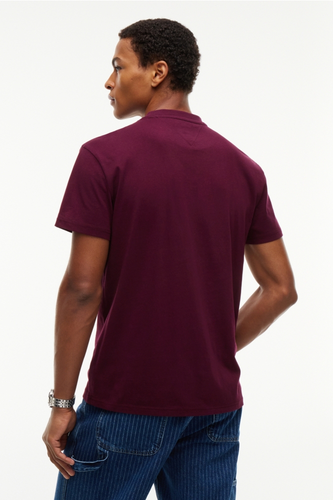 Tommy Jeans bordeaux heren t-shirt | Model achteraanzicht