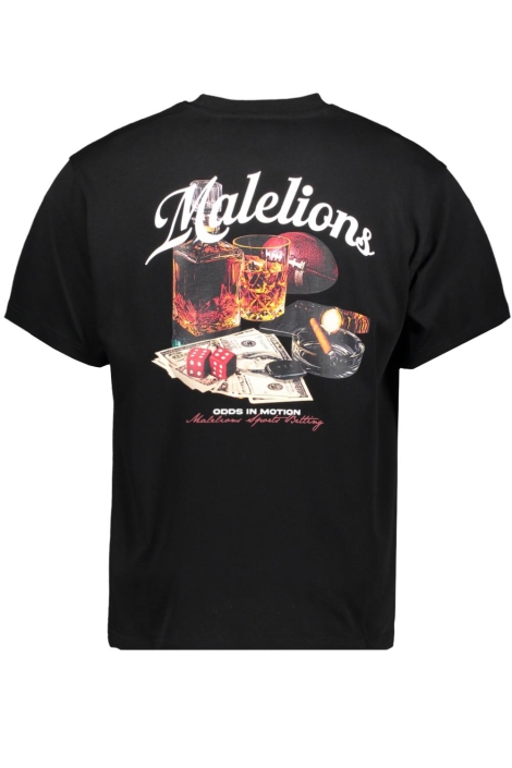 Malelions zwarte heren t-shirt | Achteraanzicht