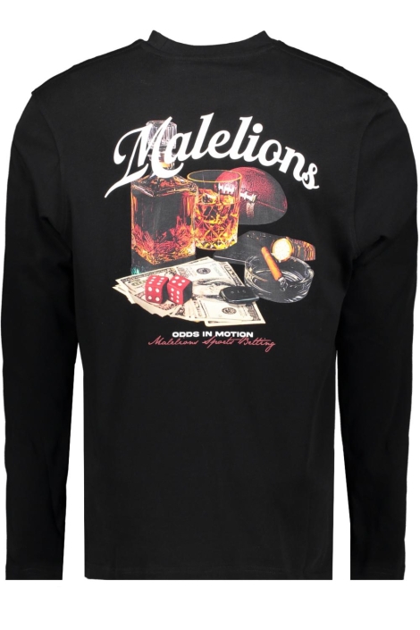 Malelions zwarte heren t-shirt | Achteraanzicht