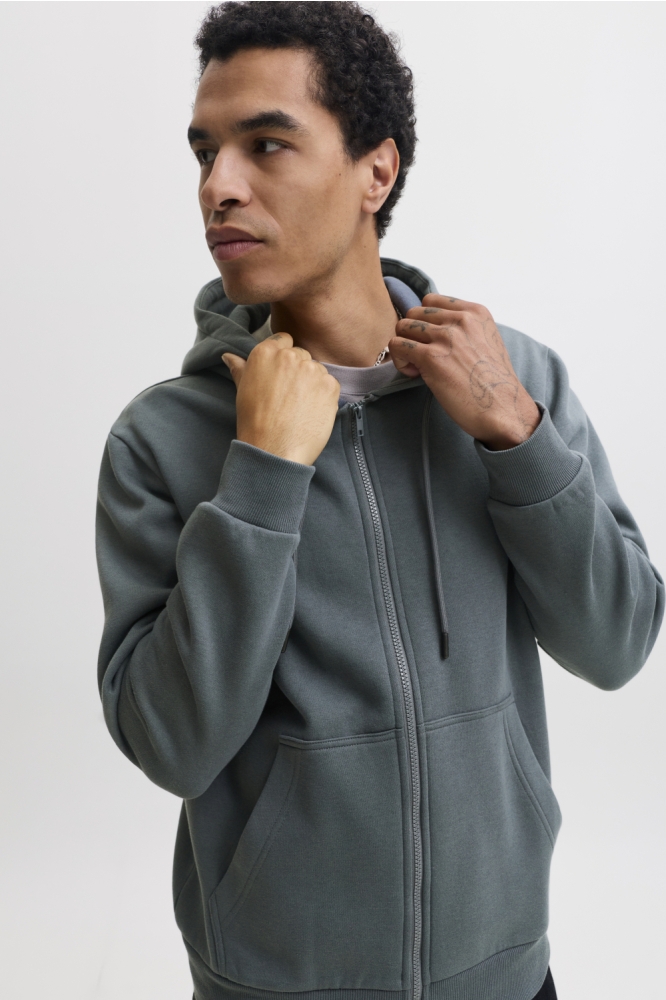 Jack & Jones blauwe heren vest | Model vooraanzicht