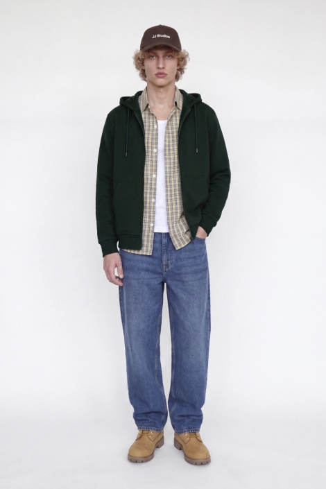 Jack & Jones groene heren vest | Model vooraanzicht