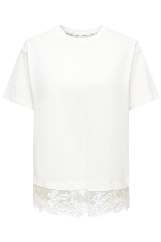 Only witte dames t-shirt | Vooraanzicht