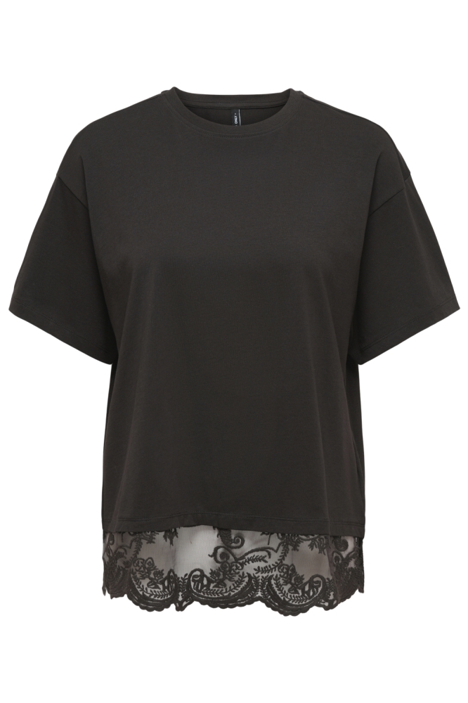 Only bruine dames t-shirt | Vooraanzicht