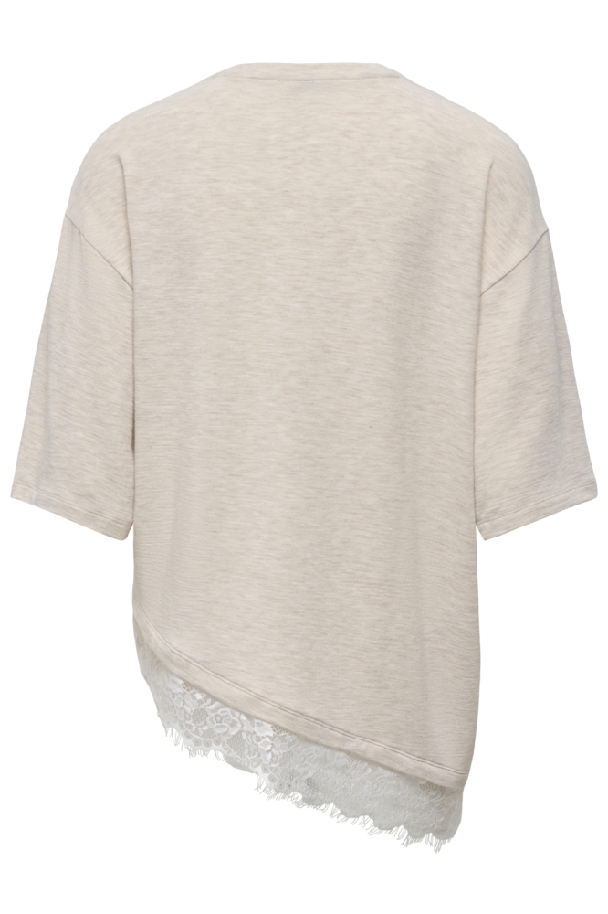 Only beige dames t-shirt | Achteraanzicht