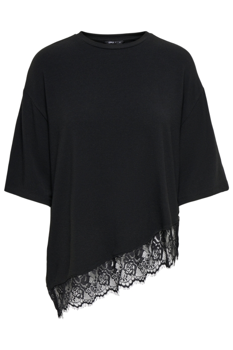 Only zwarte dames t-shirt | Vooraanzicht