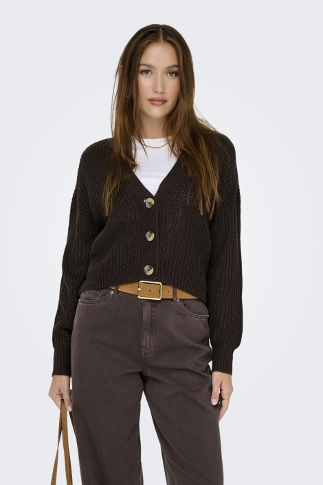 Only bruine dames vest | Model vooraanzicht