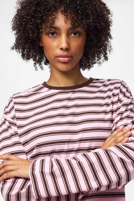 Pieces roze dames t-shirt | Close up