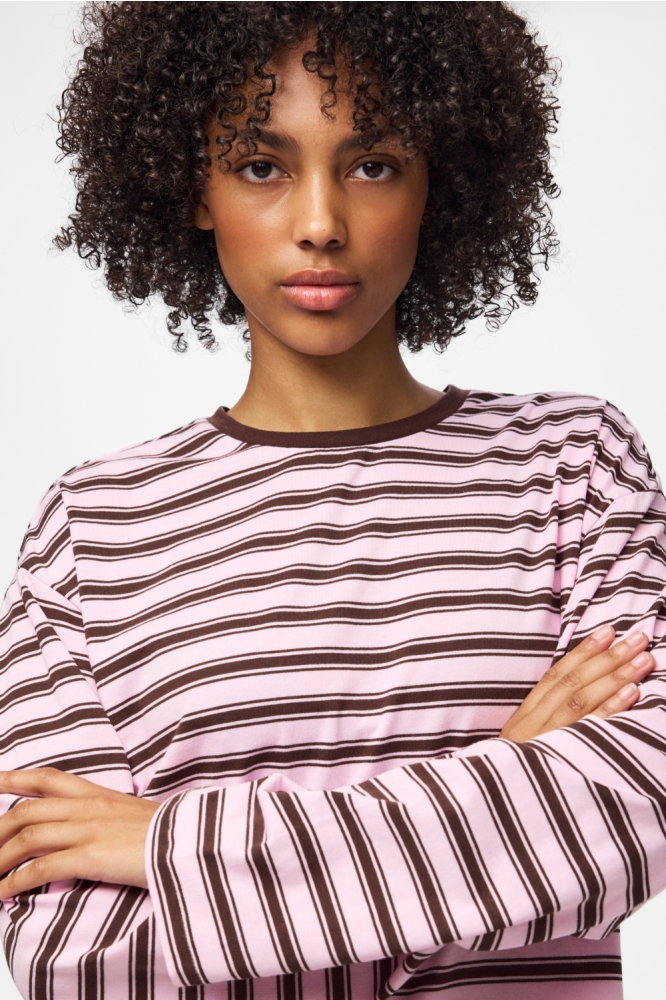 Pieces roze dames t-shirt | Close up