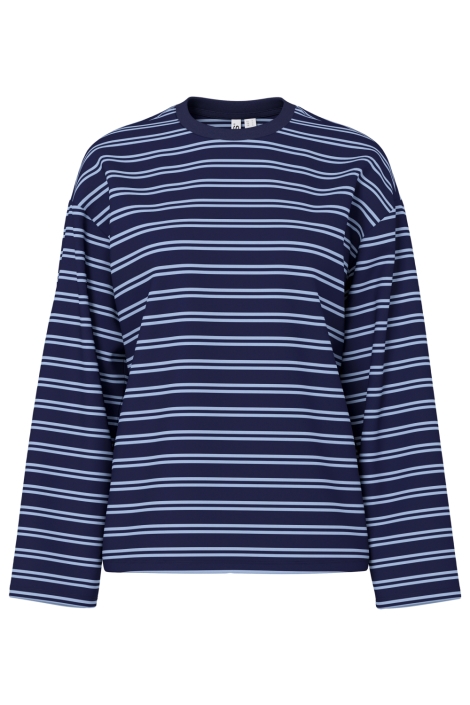 Pieces blauwe dames t-shirt | Vooraanzicht