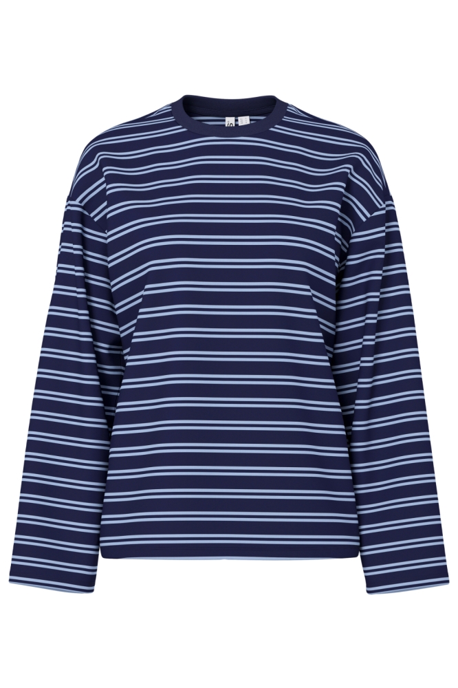Pieces blauwe dames t-shirt | Vooraanzicht