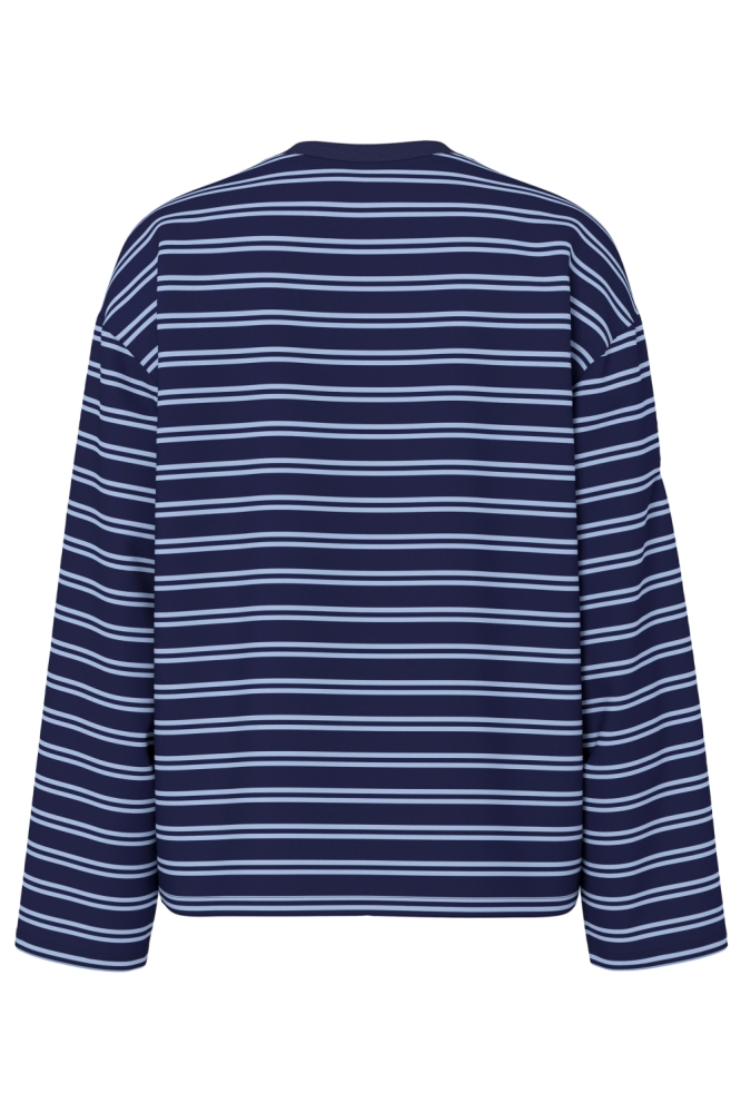 Pieces blauwe dames t-shirt | Achteraanzicht