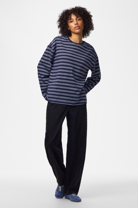 Pieces blauwe dames t-shirt | Model
