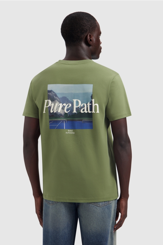 Pure Path groene heren t-shirt | Model achteraanzicht
