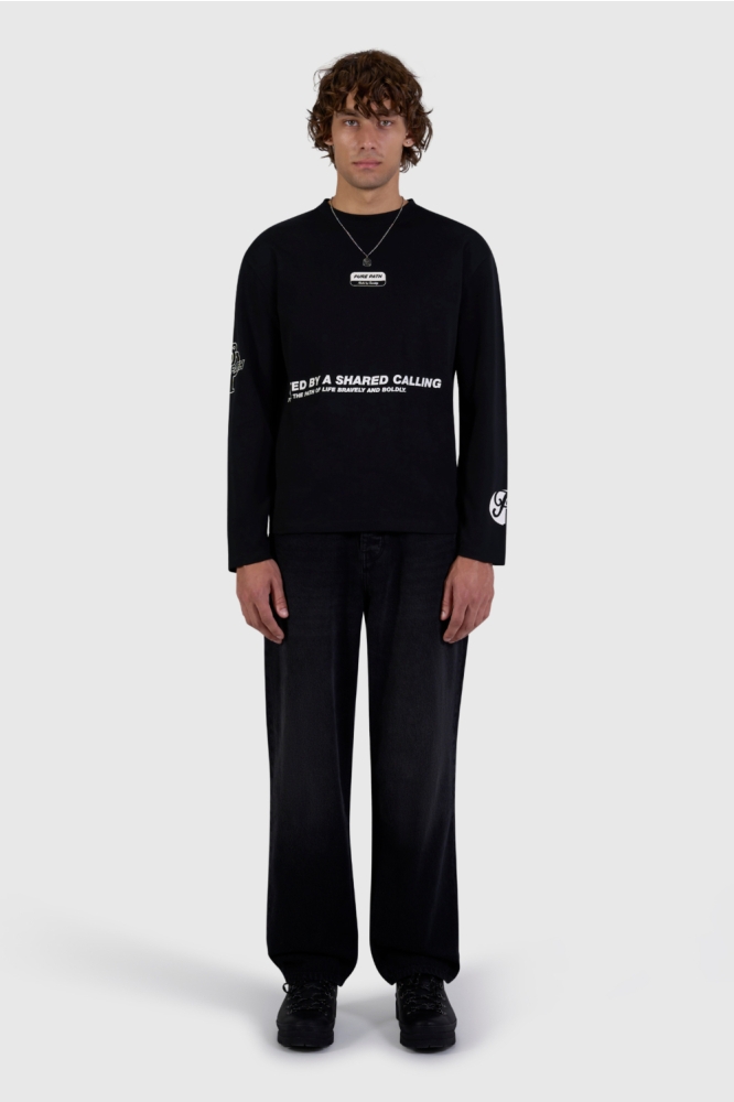 Pure Path zwarte heren t-shirt | Model