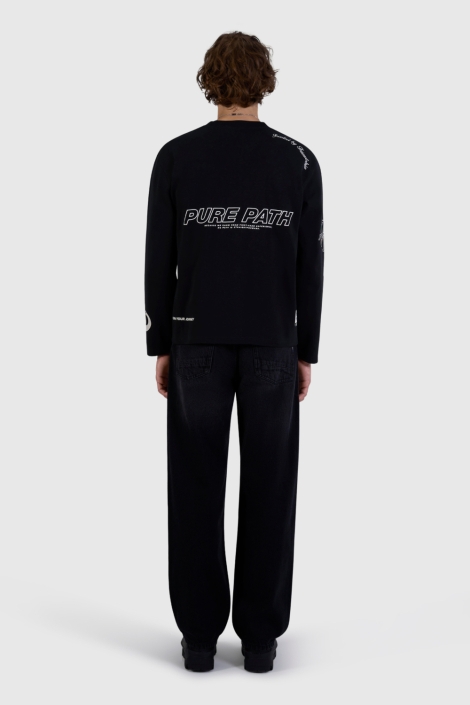 Pure Path zwarte heren t-shirt | Model