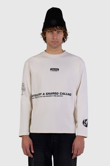 Pure Path T-shirt UNITED LONGSLEEVE T SHIRT 26030105 ECRU