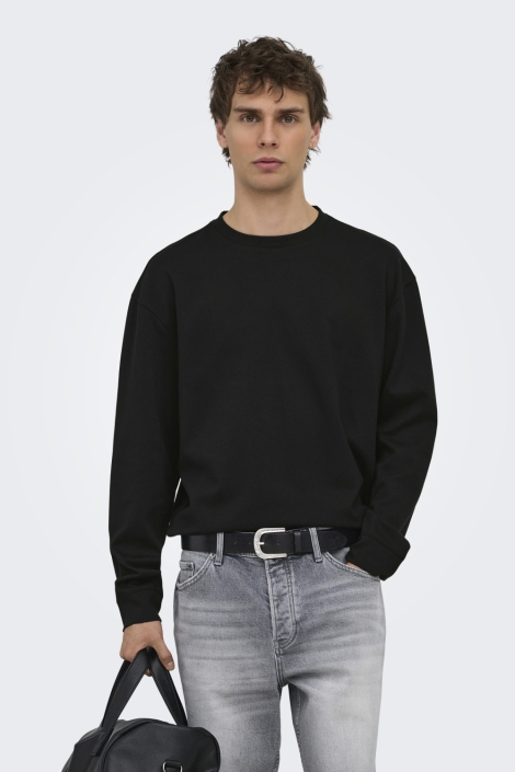 Only & Sons zwarte heren t-shirt | Model