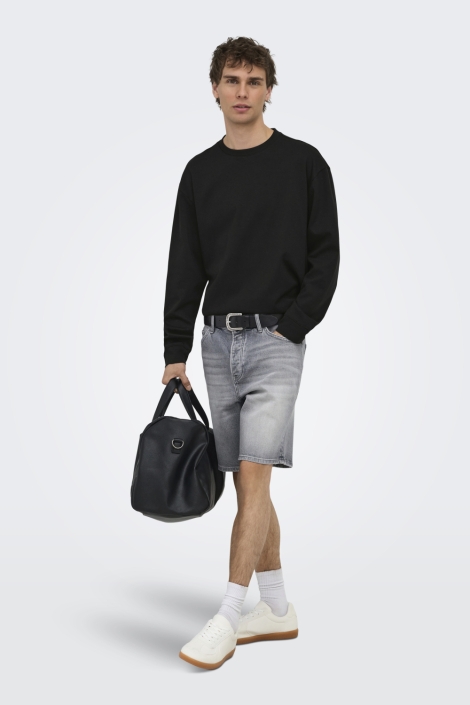 Only & Sons zwarte heren t-shirt | Model vooraanzicht