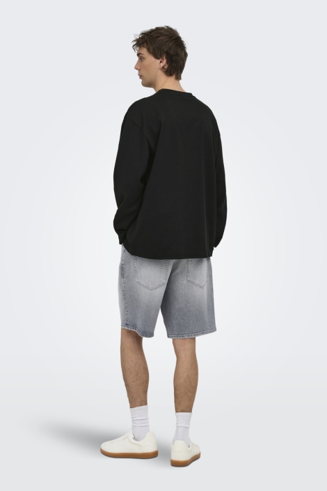 Only & Sons zwarte heren t-shirt | Model achteraanzicht