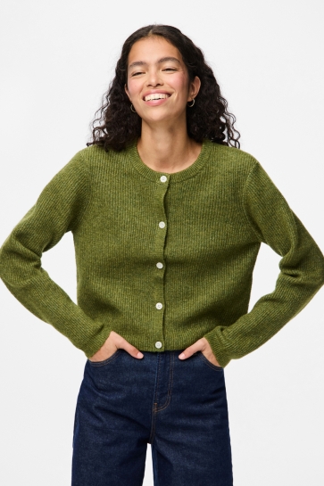 Pieces Vest PCSILLY LS O-NECK KNIT CARDIGAN NOO 17163992 Sphagnum/MELANGE