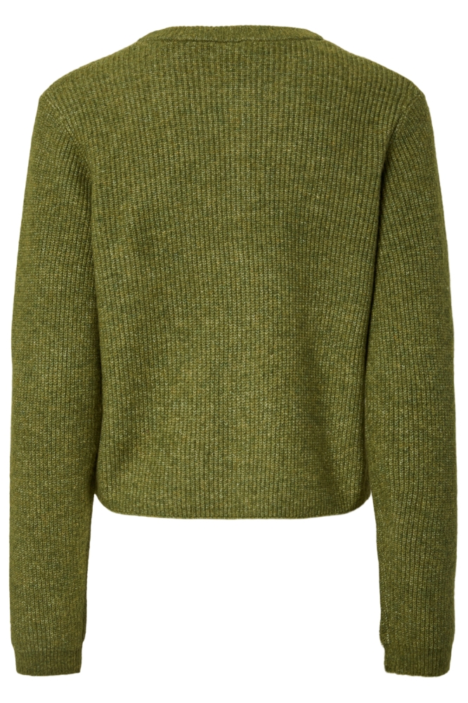 Pieces groene dames vest | Achteraanzicht