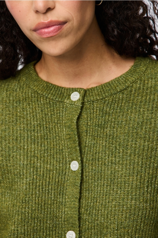 Pieces groene dames vest | Close up