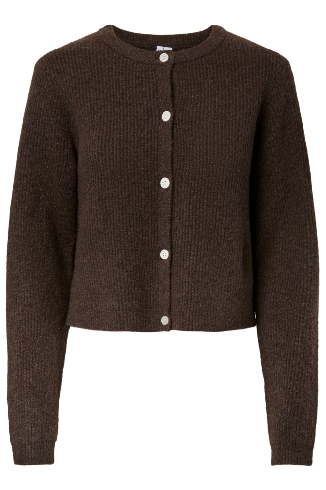 Pieces bruine dames vest | Vooraanzicht